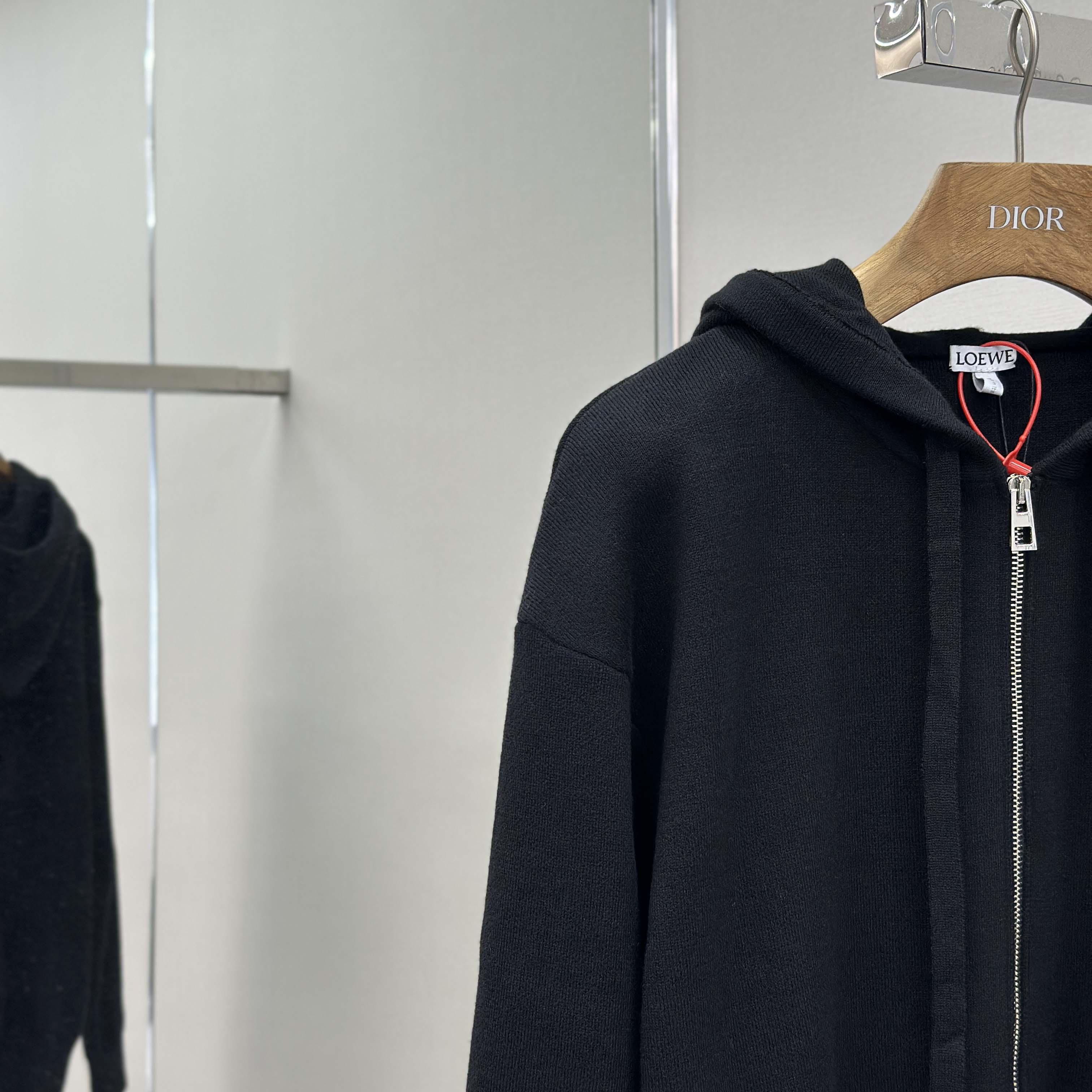 Loewe Anagram Zip-up Hoodie In Wool - DopestKickz