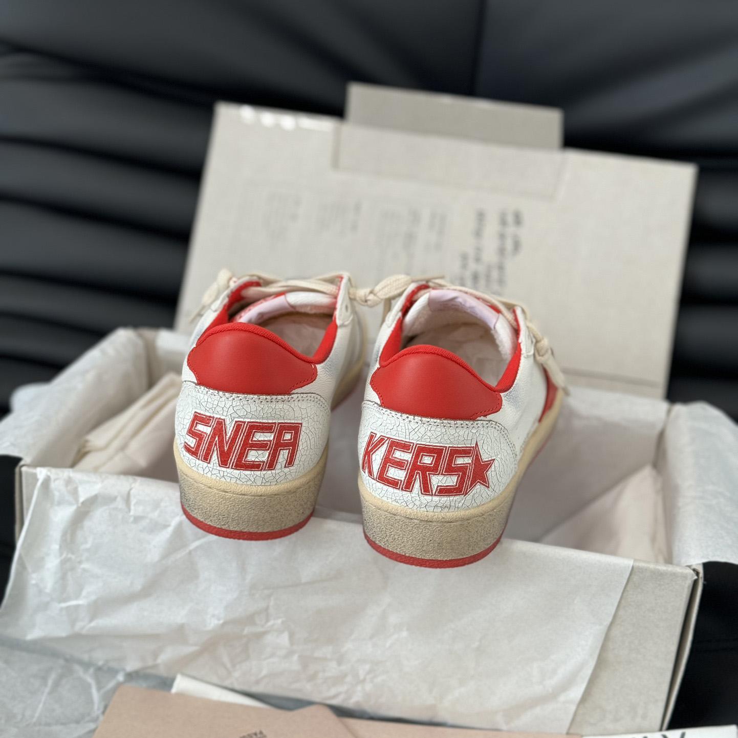 Golden Goose Ball Star 'White Red'  - DopestKickz