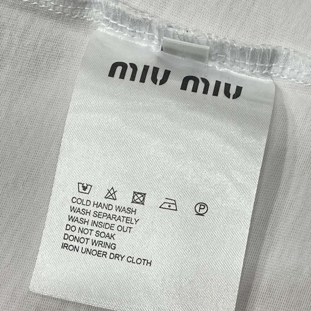 Miu Miu White Cotton Jersey T-shirt  - DopestKickz