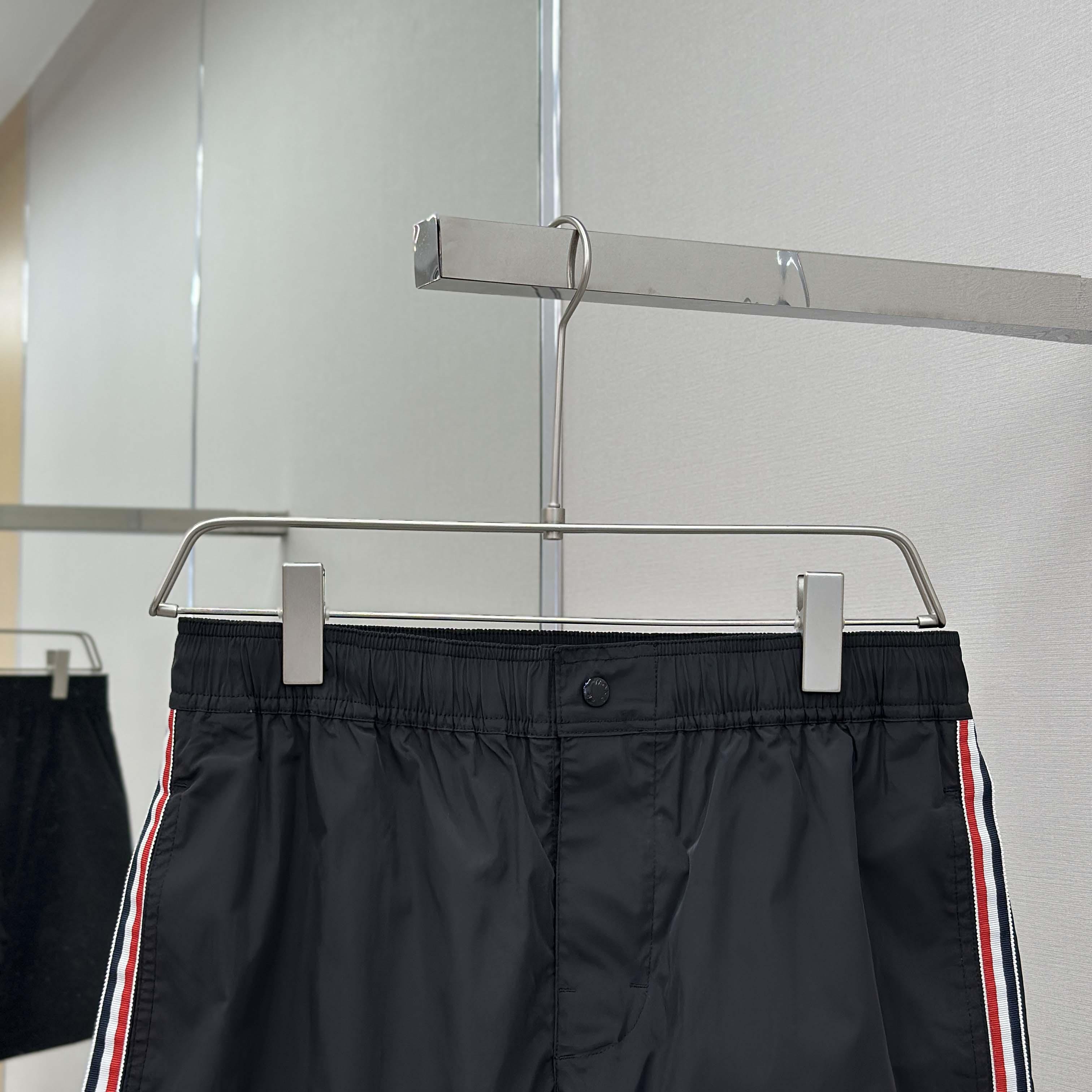Moncler Black Tricolour-Trimmed Swim Shorts - DopestKickz