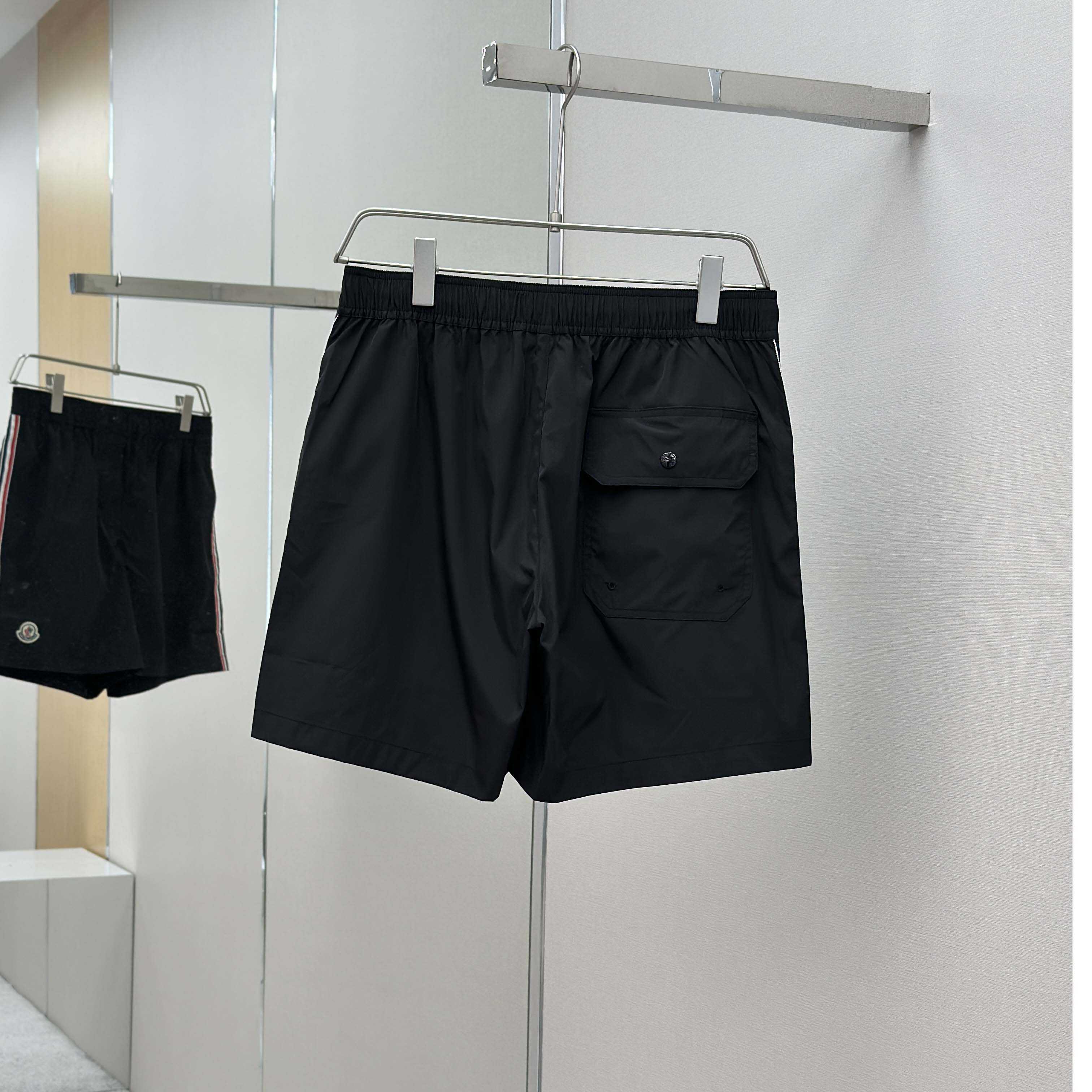 Moncler Black Tricolour-Trimmed Swim Shorts - DopestKickz