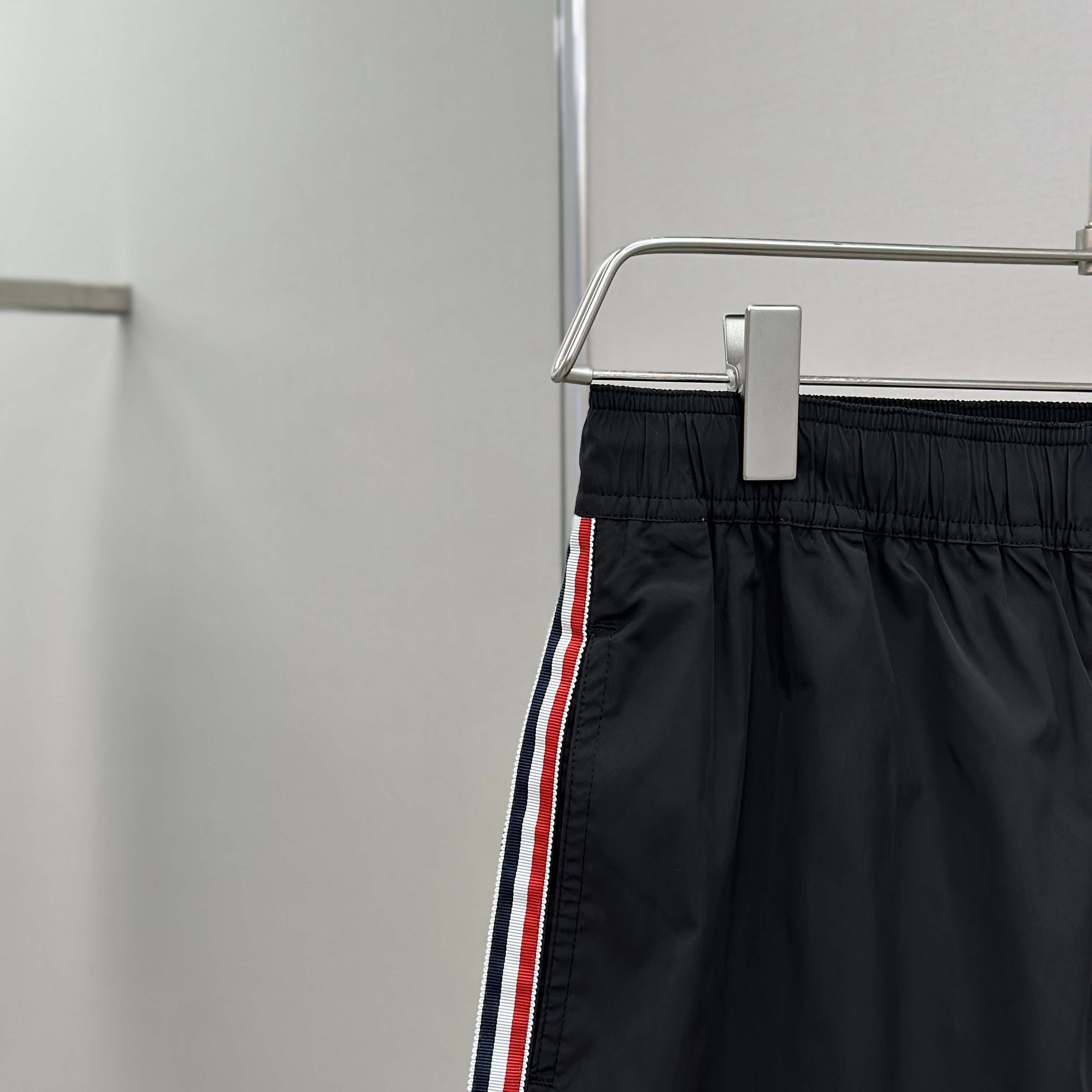Moncler Black Tricolour-Trimmed Swim Shorts - DopestKickz