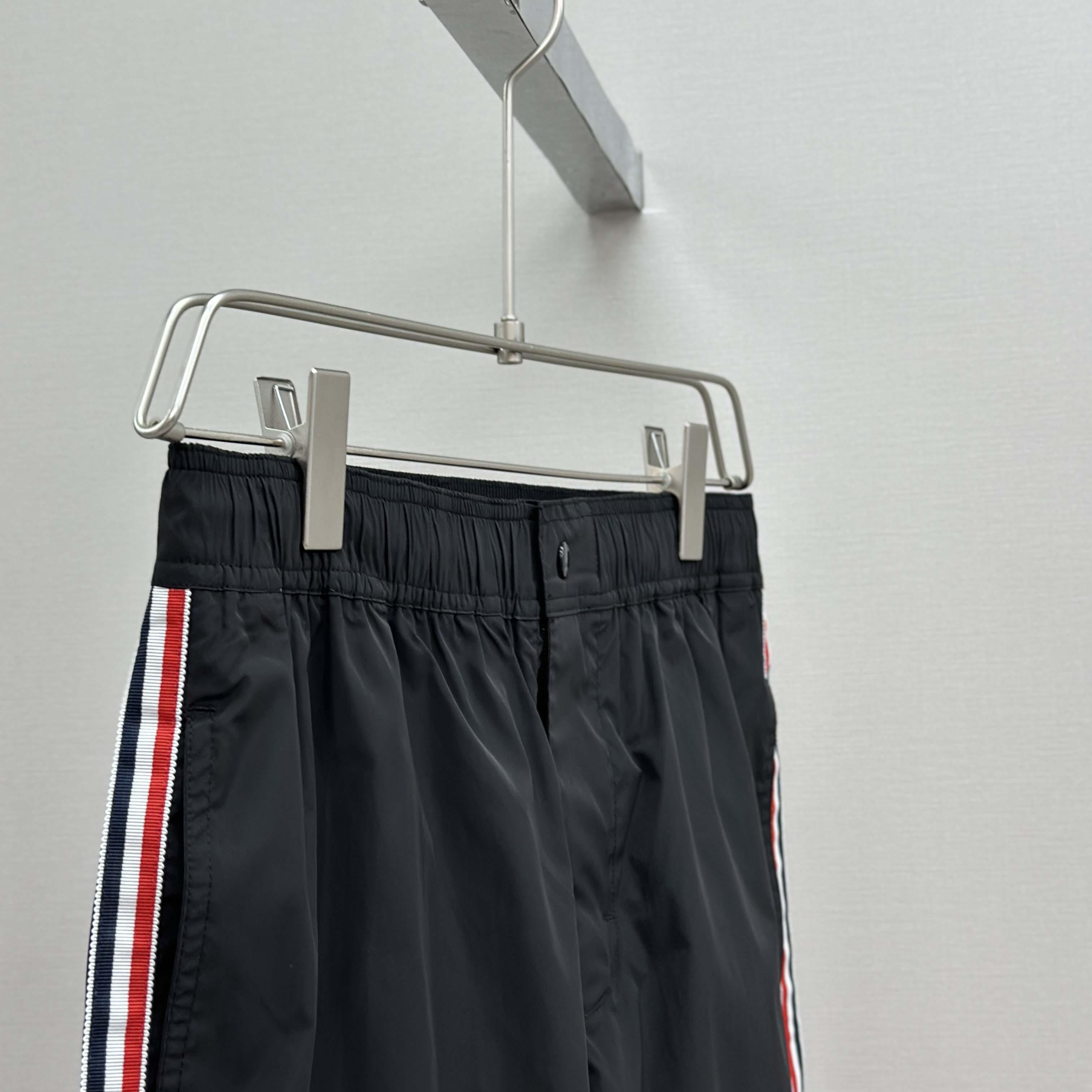 Moncler Black Tricolour-Trimmed Swim Shorts - DopestKickz