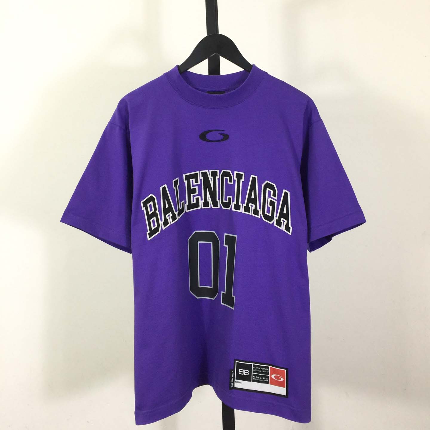 Balenciaga Basketball Series - Oversized T-Shirt In Deep Purple Vintage Jersey - DopestKickz