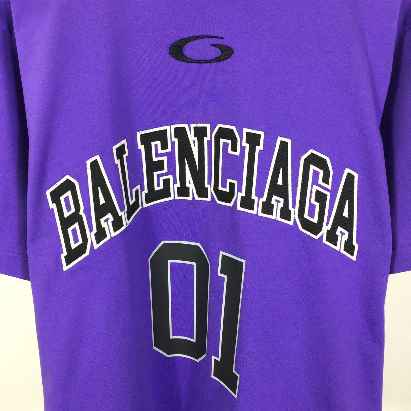 Balenciaga Basketball Series - Oversized T-Shirt In Deep Purple Vintage Jersey - DopestKickz