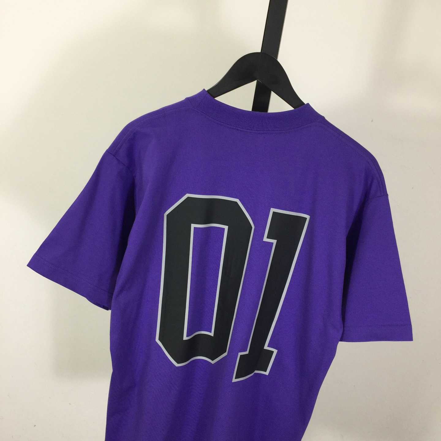 Balenciaga Basketball Series - Oversized T-Shirt In Deep Purple Vintage Jersey - DopestKickz