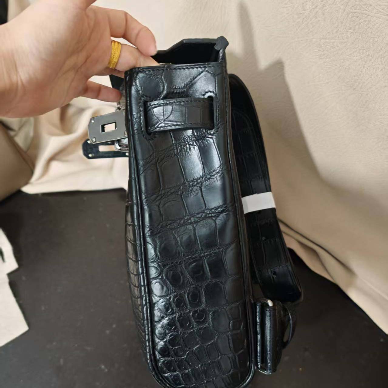 Hermes Hac-a-Dos Beton Croco PHW - DopestKickz