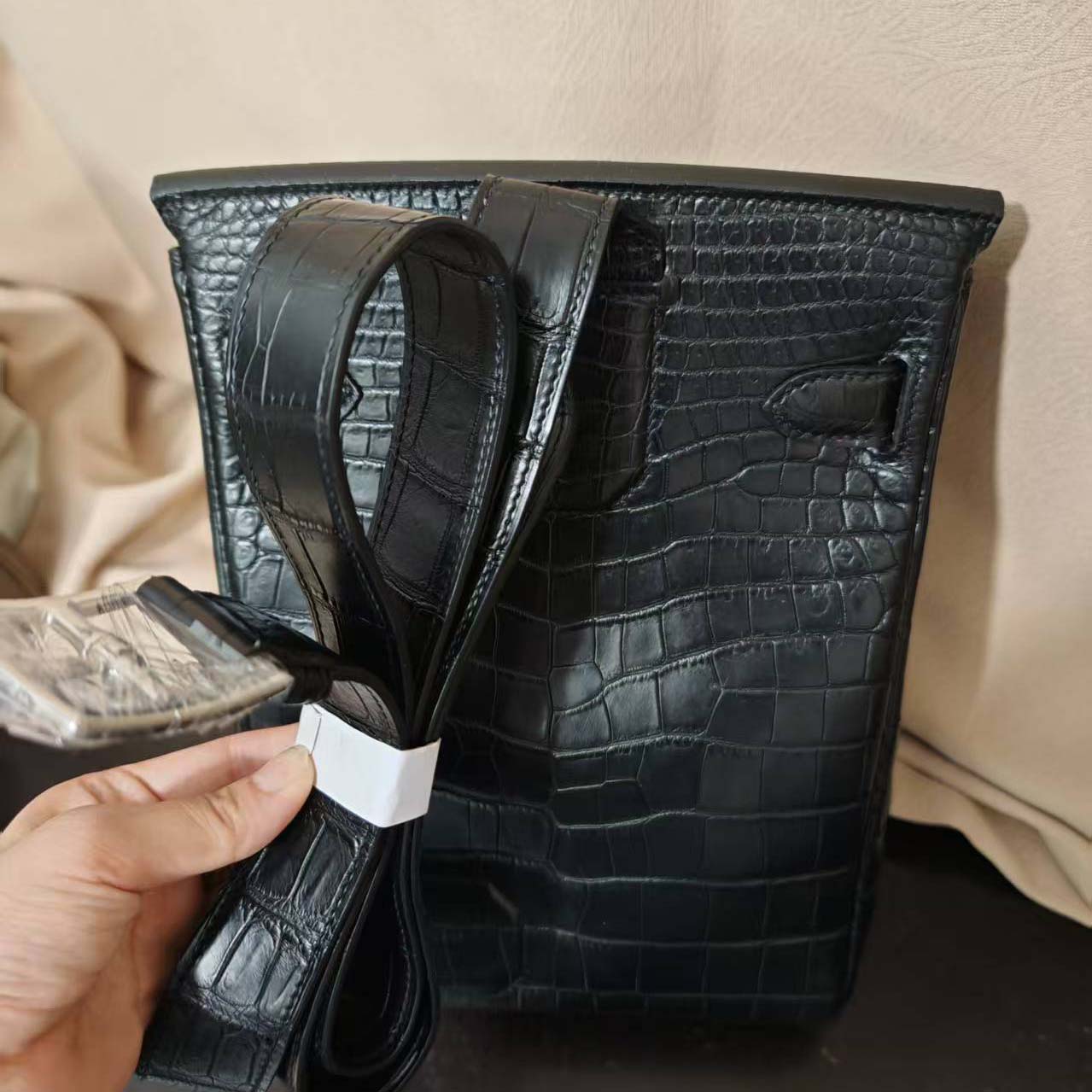 Hermes Hac-a-Dos Beton Croco PHW - DopestKickz