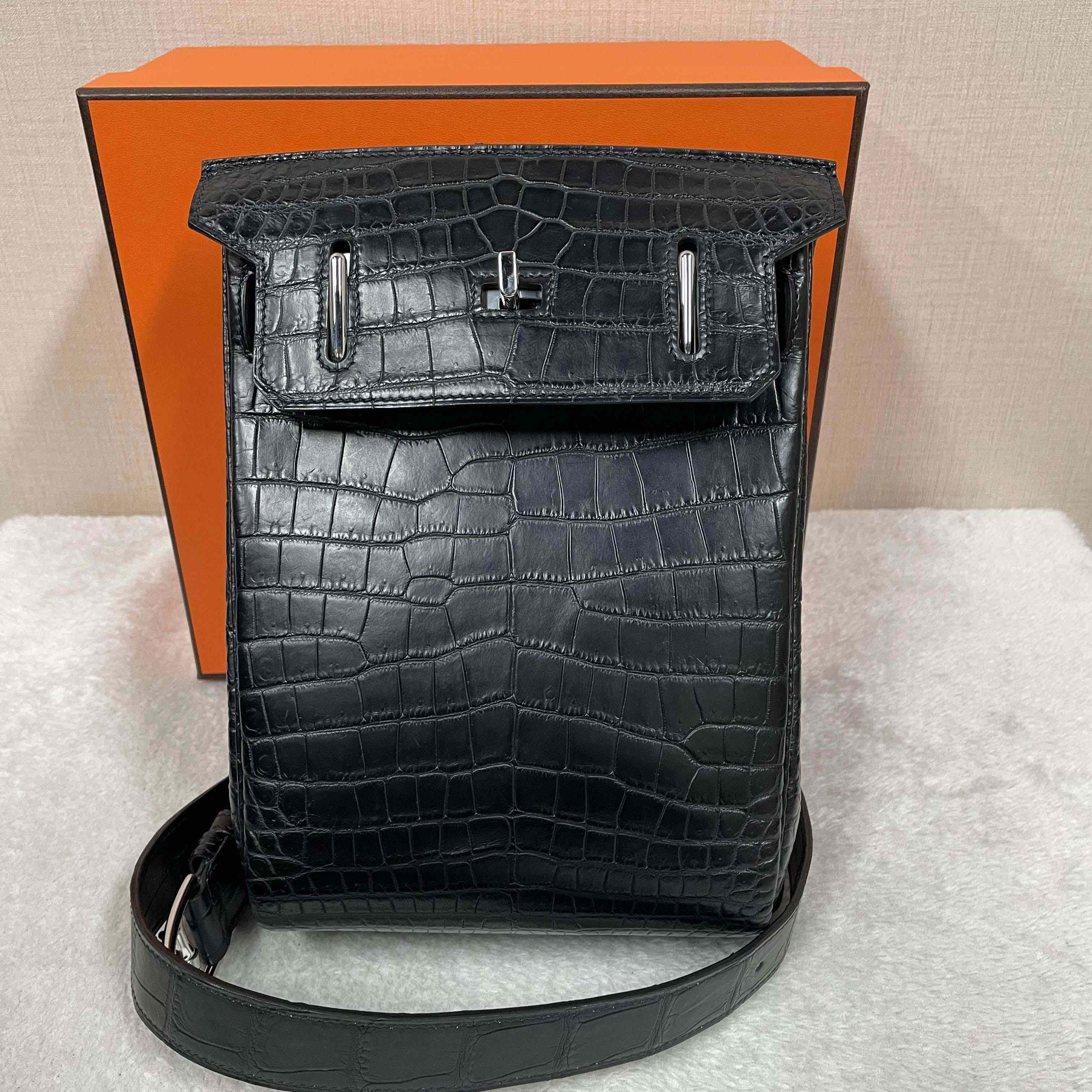 Hermes Hac-a-Dos Beton Croco PHW - DopestKickz