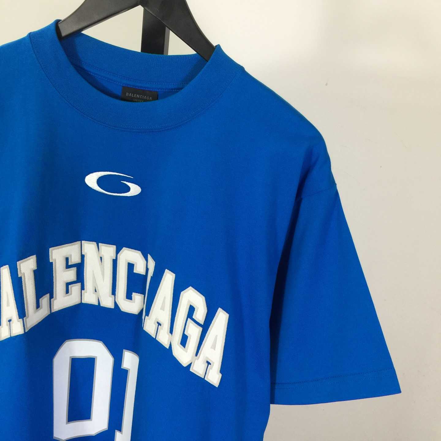 Balenciaga Basketball Series - Oversized T-Shirt In Blue - DopestKickz