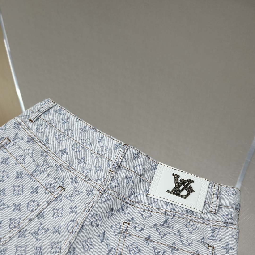 Louis Vuitton Monogram Denim Shorts - DopestKickz