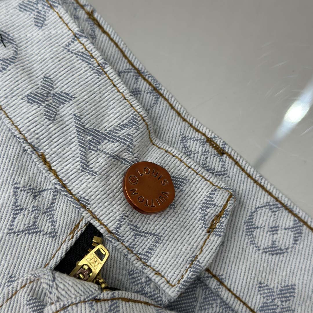 Louis Vuitton Monogram Denim Shorts - DopestKickz