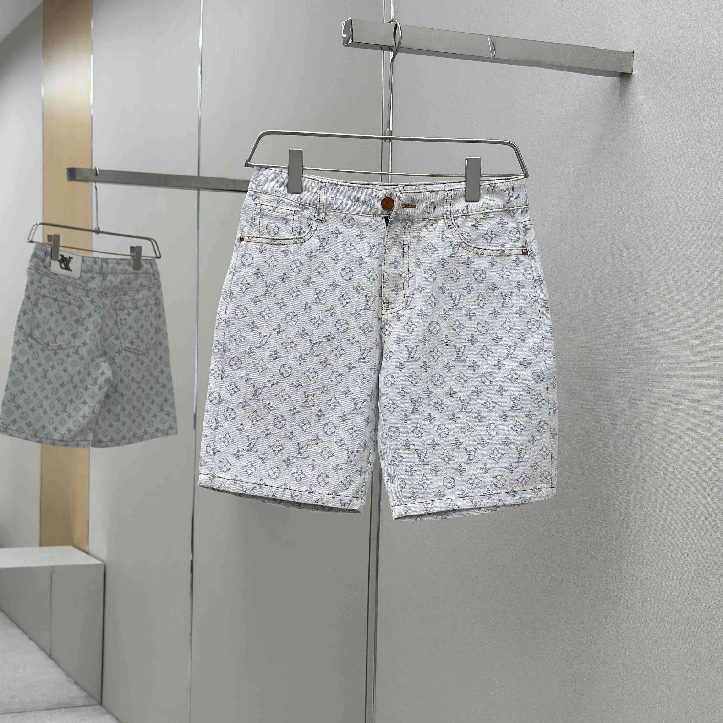 Louis Vuitton Monogram Denim Shorts - DopestKickz