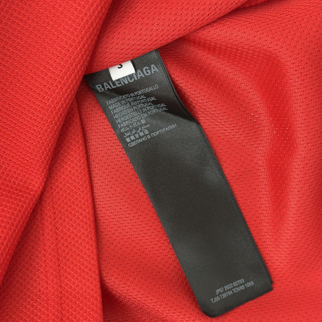 Balenciaga Basketball Series - Layered Long Sleeve T-Shirt In Red And Black Sporty Mesh Jersey - DopestKickz