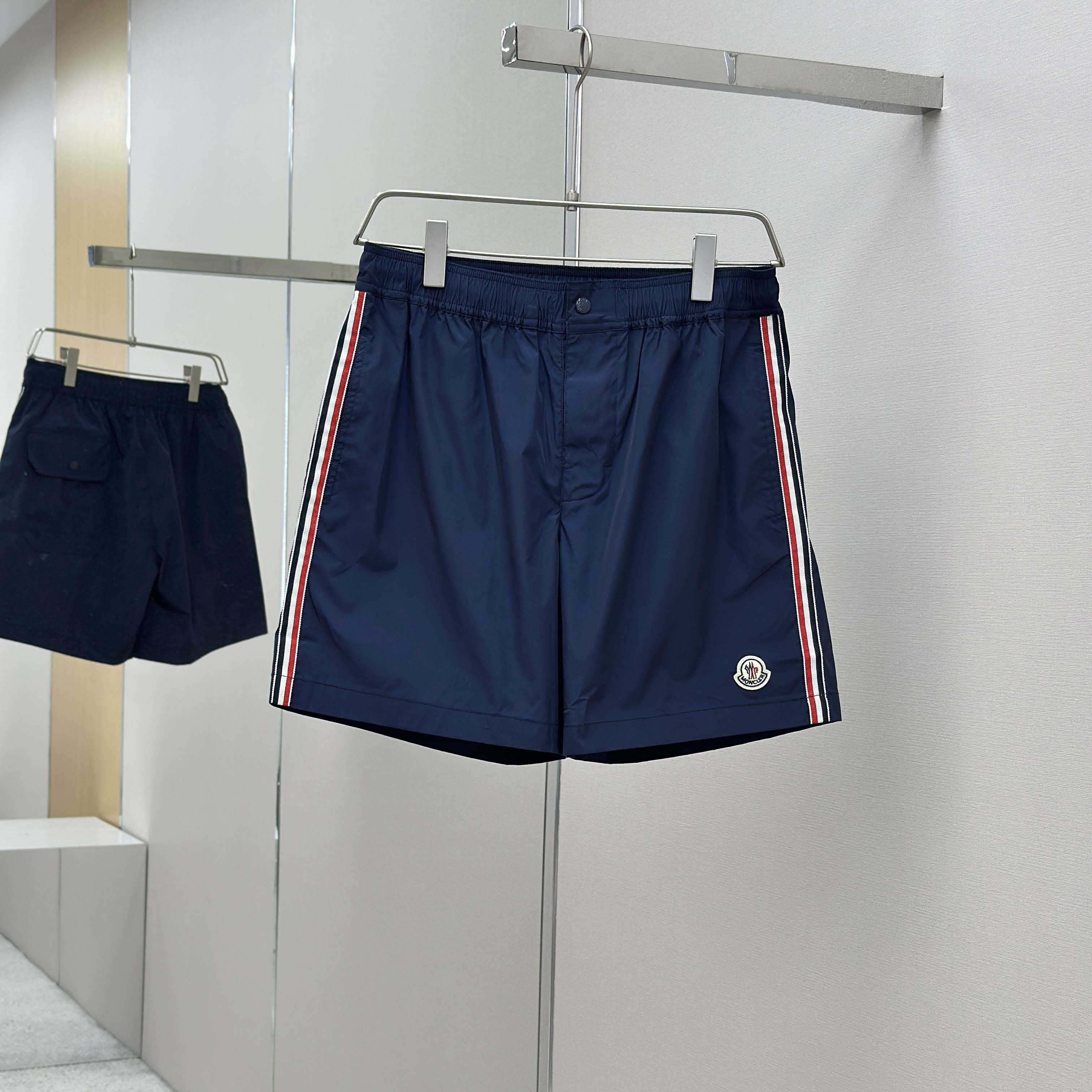 Moncler Blue Tricolour-Trimmed Swim Shorts - DopestKickz