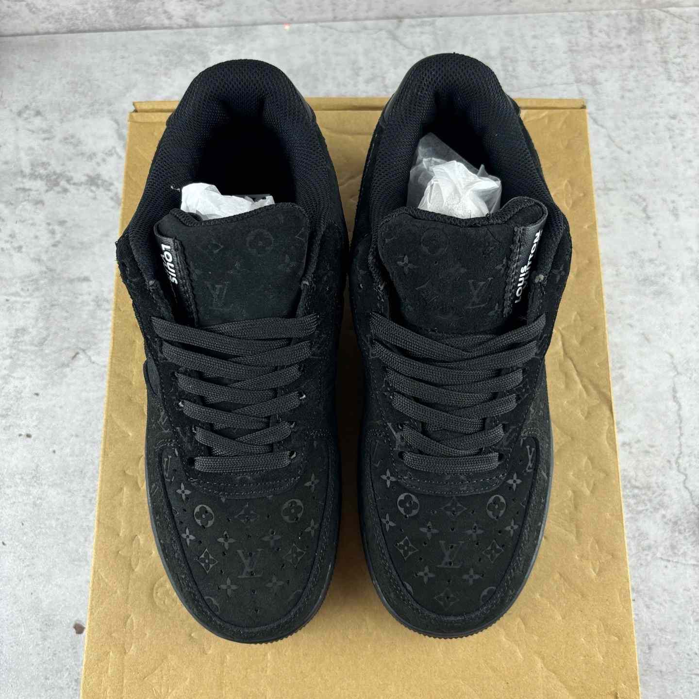 Nike x Louis Vuitton Air Force 1 Low 'Triple Black' - DopestKickz