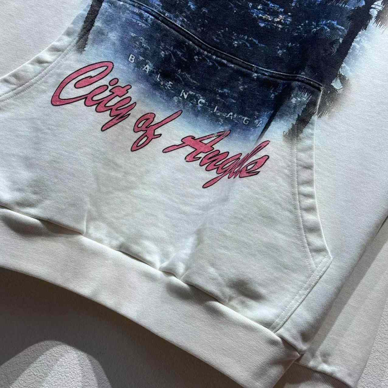 Balenciaga City Of Angels Hoodie Medium Fit In Dirty White  - DopestKickz
