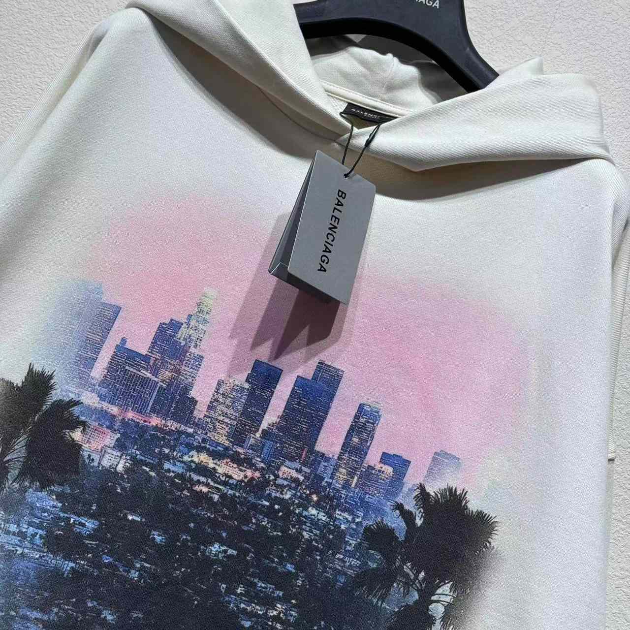 Balenciaga City Of Angels Hoodie Medium Fit In Dirty White  - DopestKickz