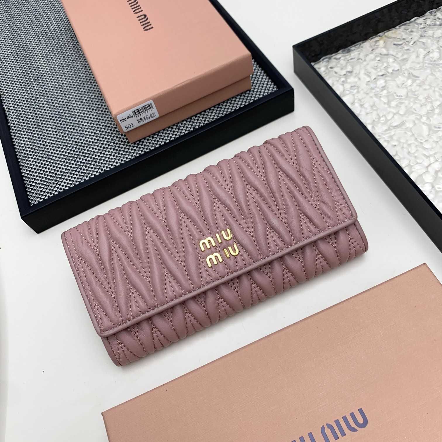 Miu Miu Nappa Wallet (19*10*2.5cm) - DopestKickz