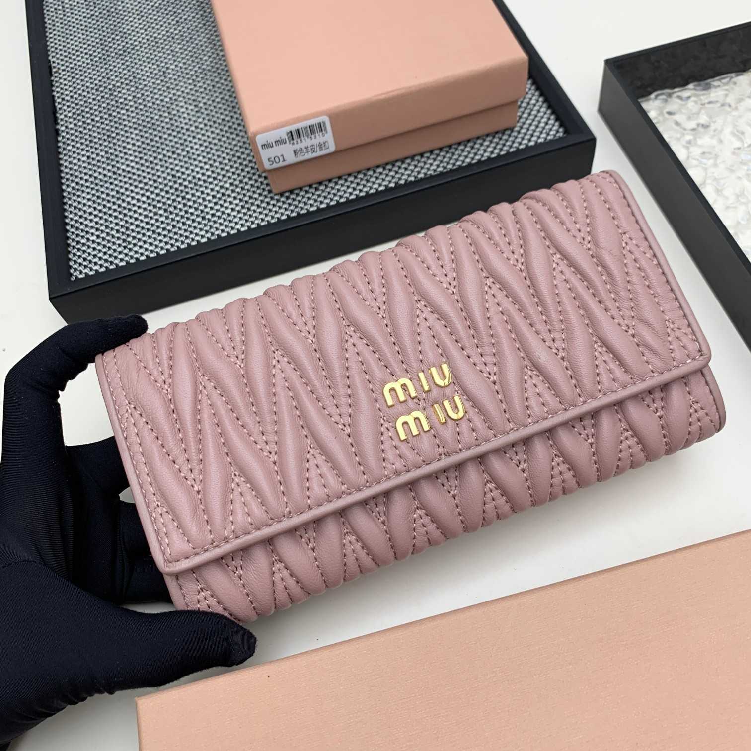 Miu Miu Nappa Wallet (19*10*2.5cm) - DopestKickz