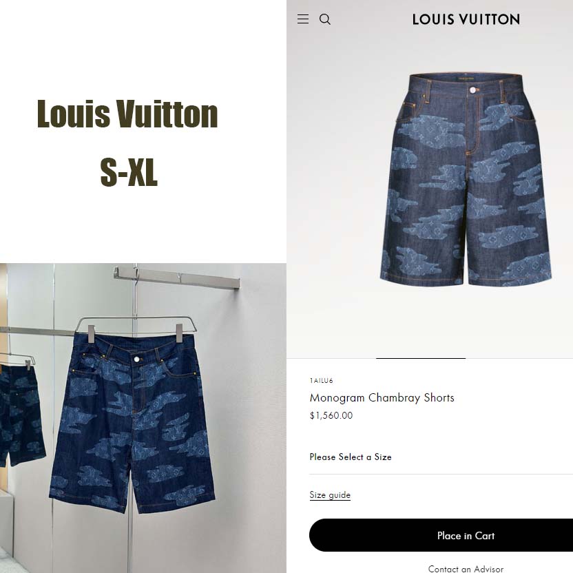 Louis Vuitton Monogram Chambray Shorts   1AILU6 - DopestKickz