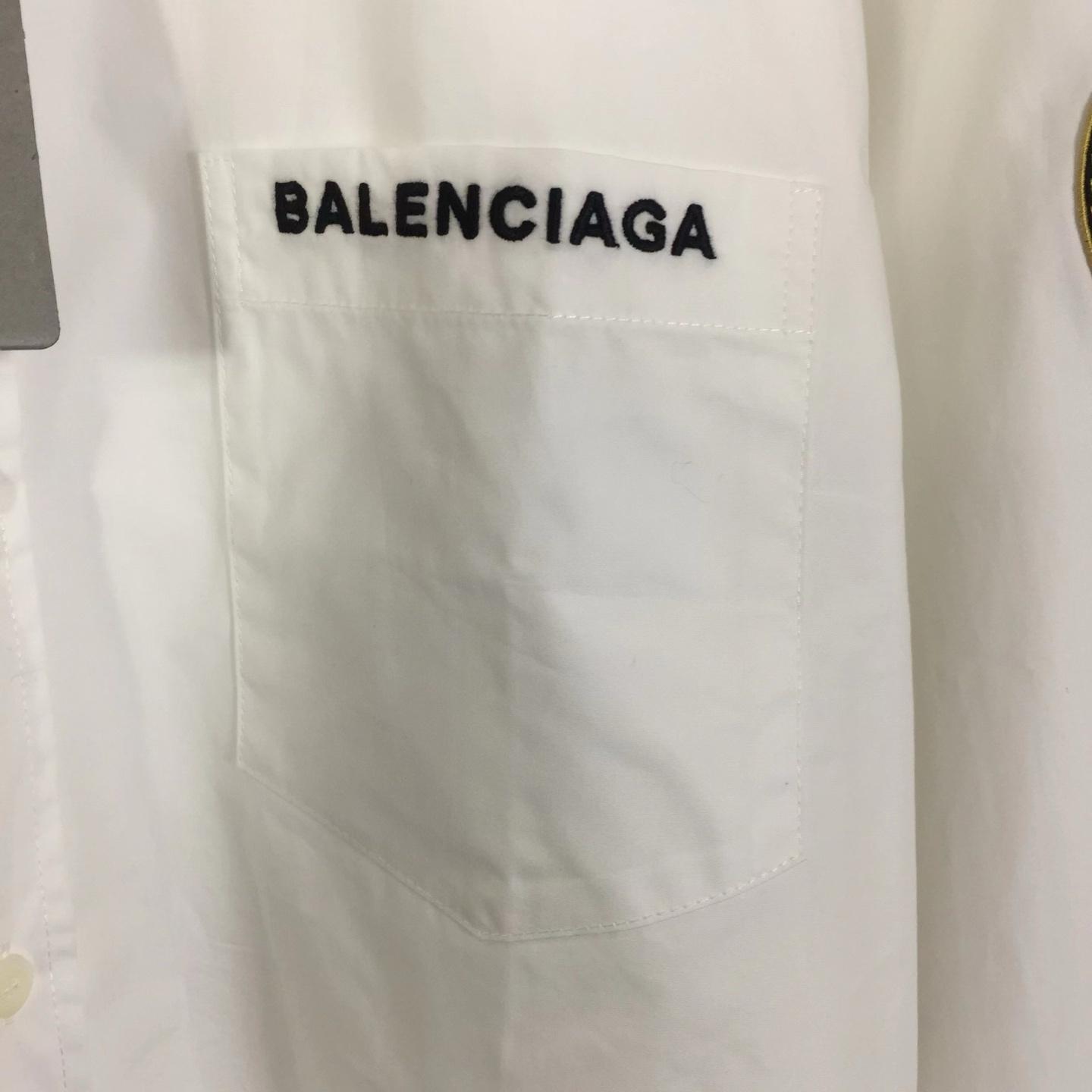 Balenciaga Logo-patch Cotton Shirt - DopestKickz