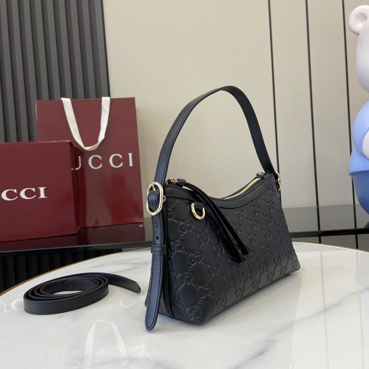 Gucci GG Emblem Small Shoulder Bag - DopestKickz