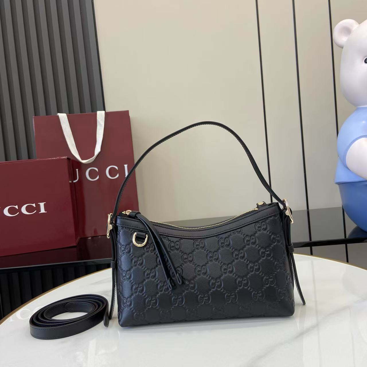 Gucci GG Emblem Small Shoulder Bag - DopestKickz