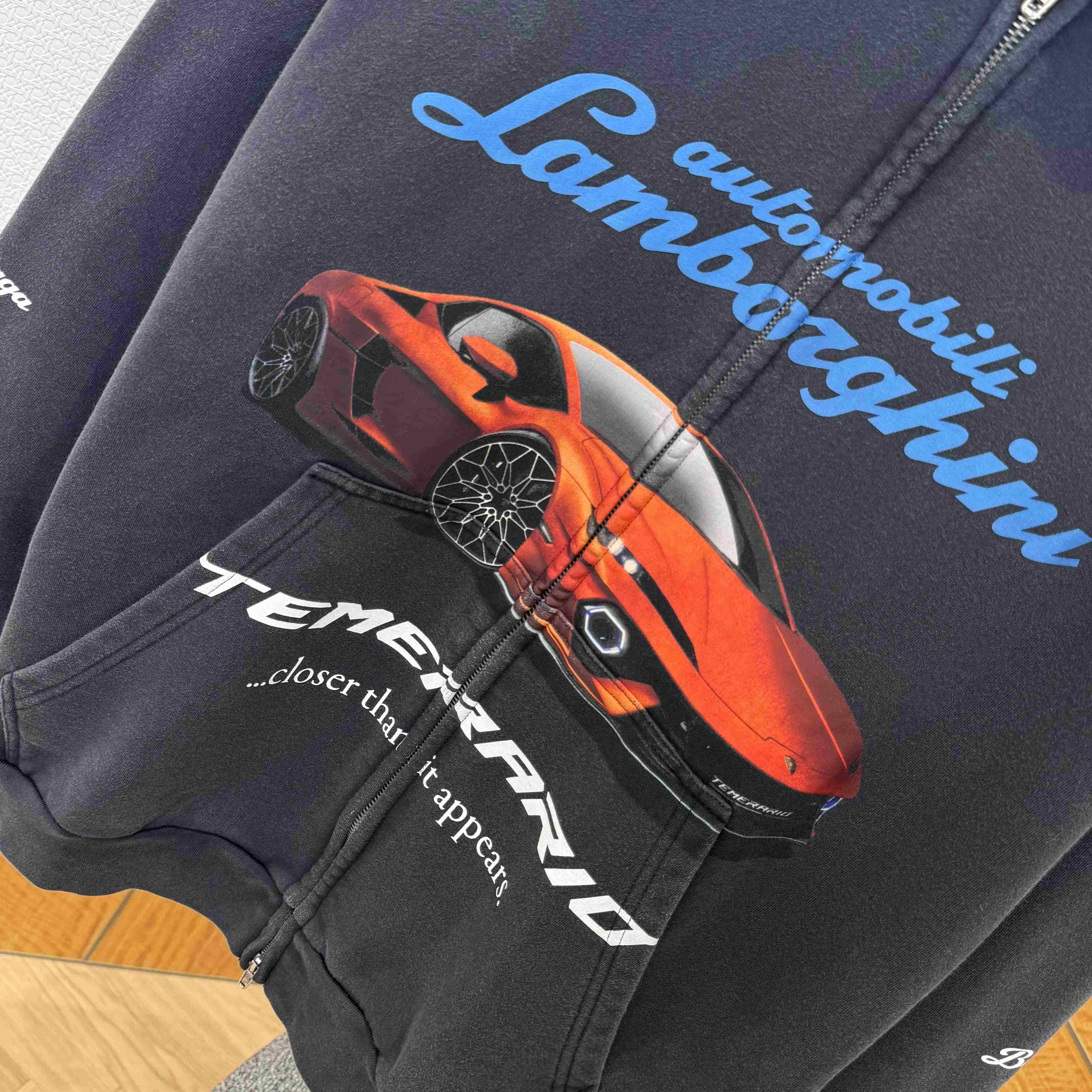 Balenciaga I Automobili Lamborghini Zip-Up Hoodie Small Fit - DopestKickz