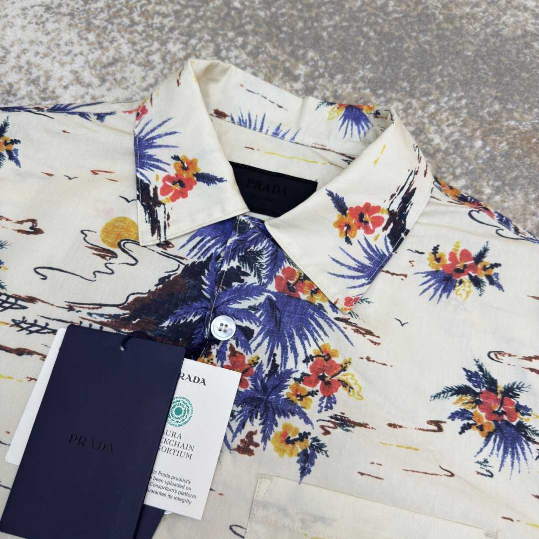 Prada Printed Cotton Bowling Shirt - DopestKickz
