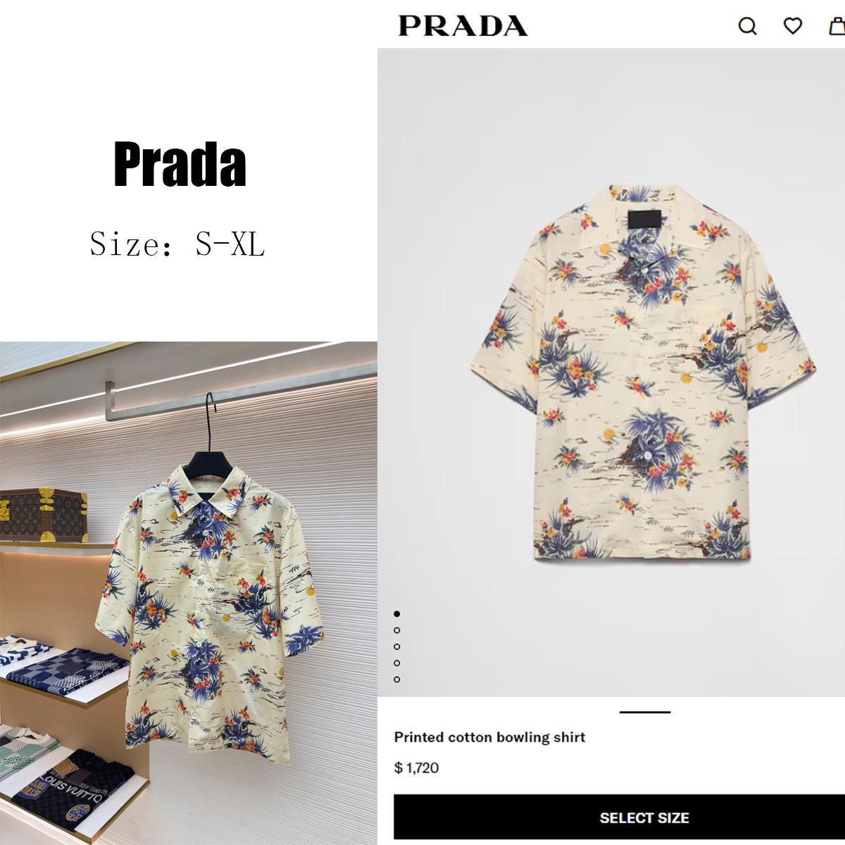 Prada Printed Cotton Bowling Shirt - DopestKickz
