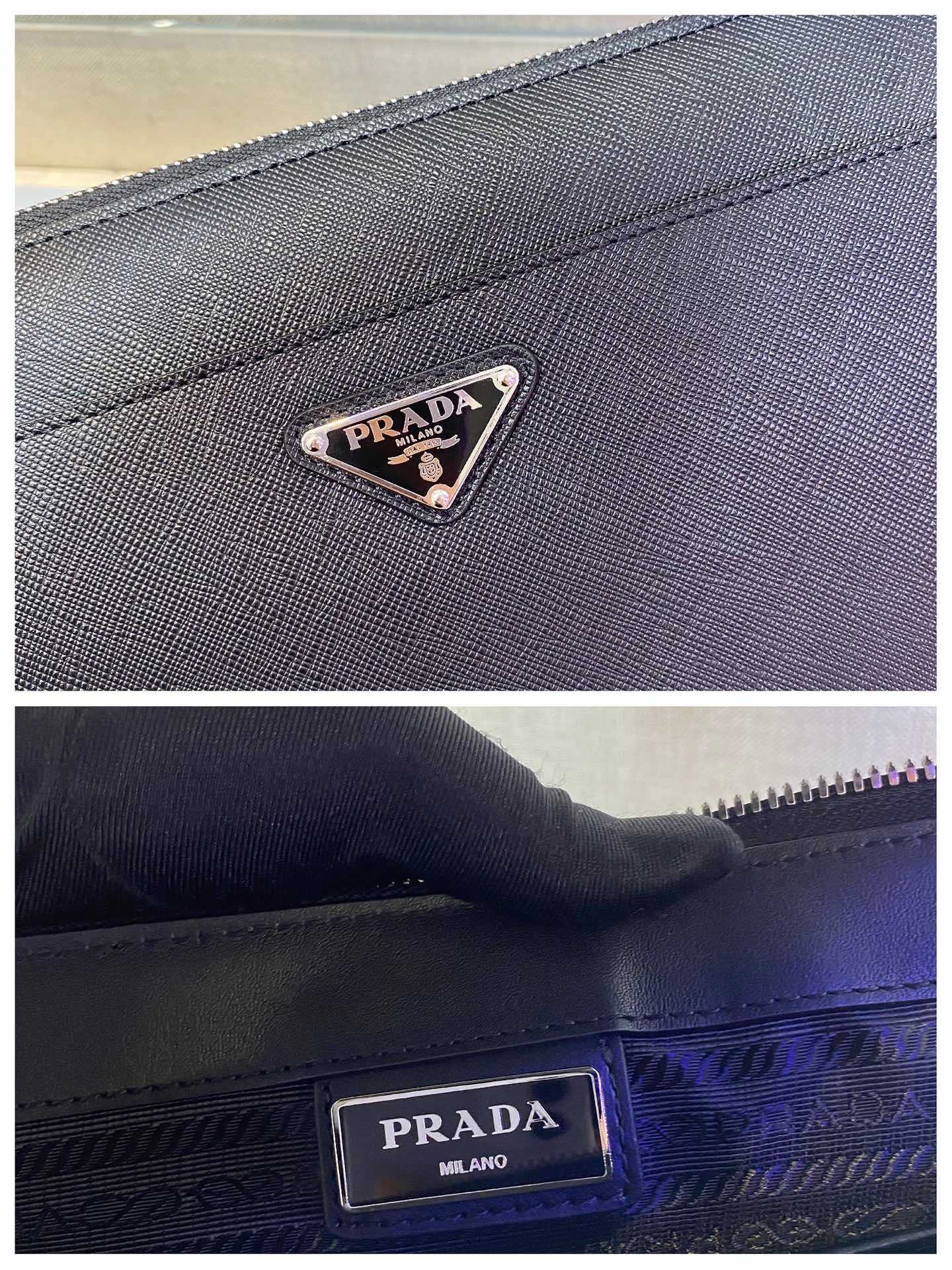 Prada Saffiano Leather Pouch - DopestKickz