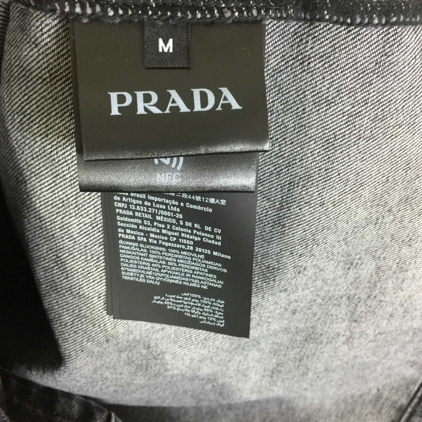 Prada Logo Denim Shirt - DopestKickz