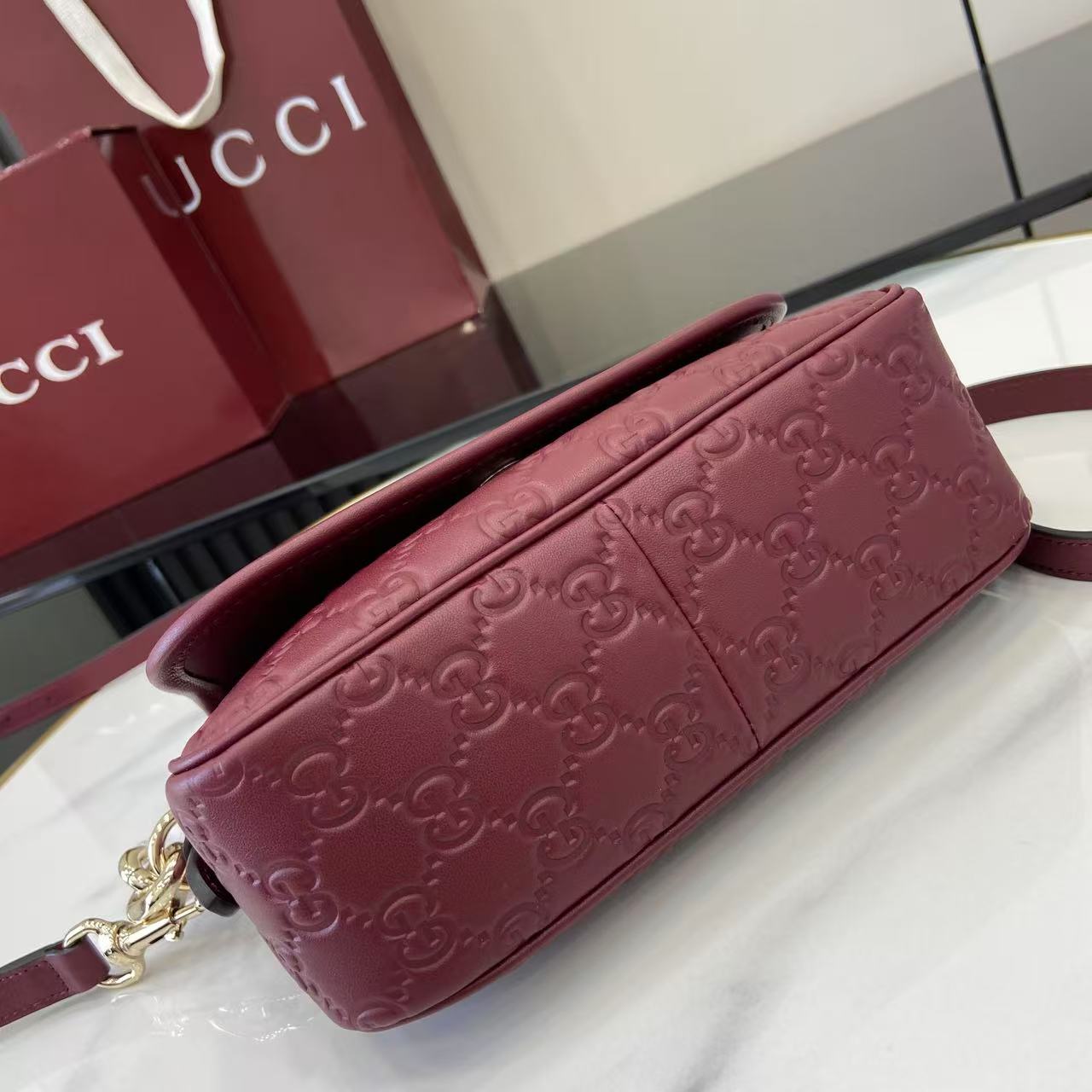 Gucci GG Emblem Small Shoulder Bag - DopestKickz