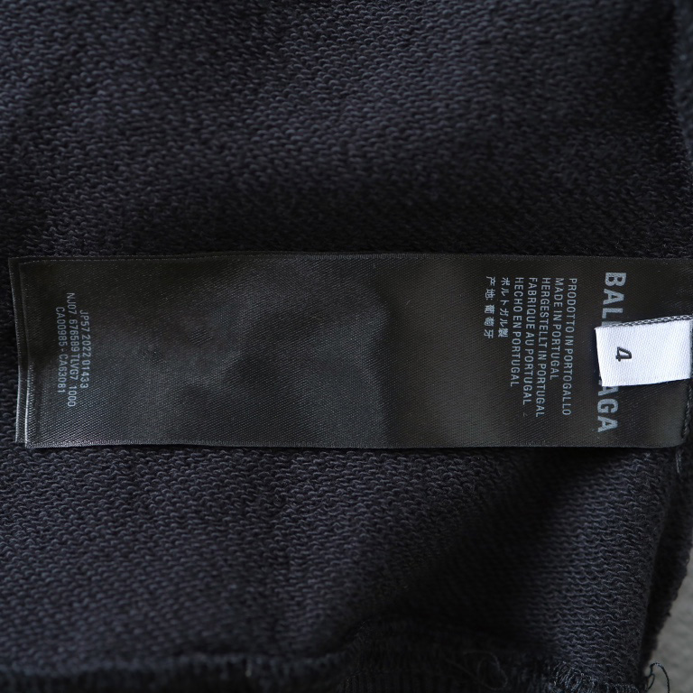Balenciaga Unity Sports Icon Large Hoodie in faded black and white dry fleece - DopestKickz