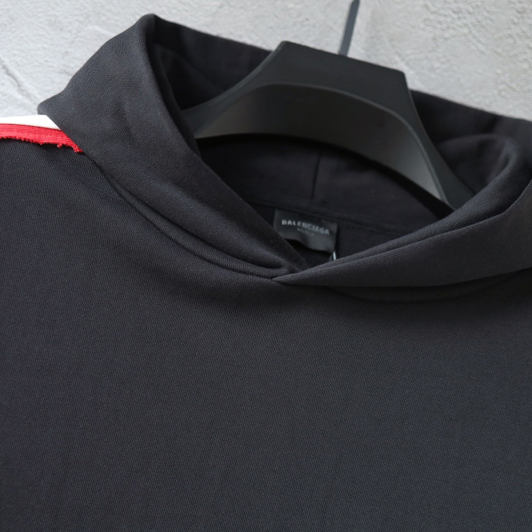 Balenciaga Unity Sports Icon Large Hoodie in faded black and white dry fleece - DopestKickz