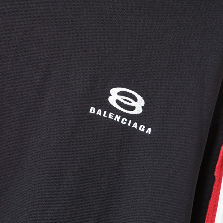 Balenciaga Unity Sports Icon Large Hoodie in faded black and white dry fleece - DopestKickz