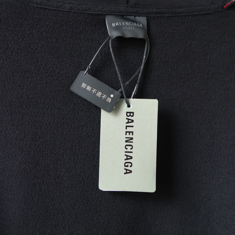Balenciaga Unity Sports Icon Large Hoodie in faded black and white dry fleece - DopestKickz