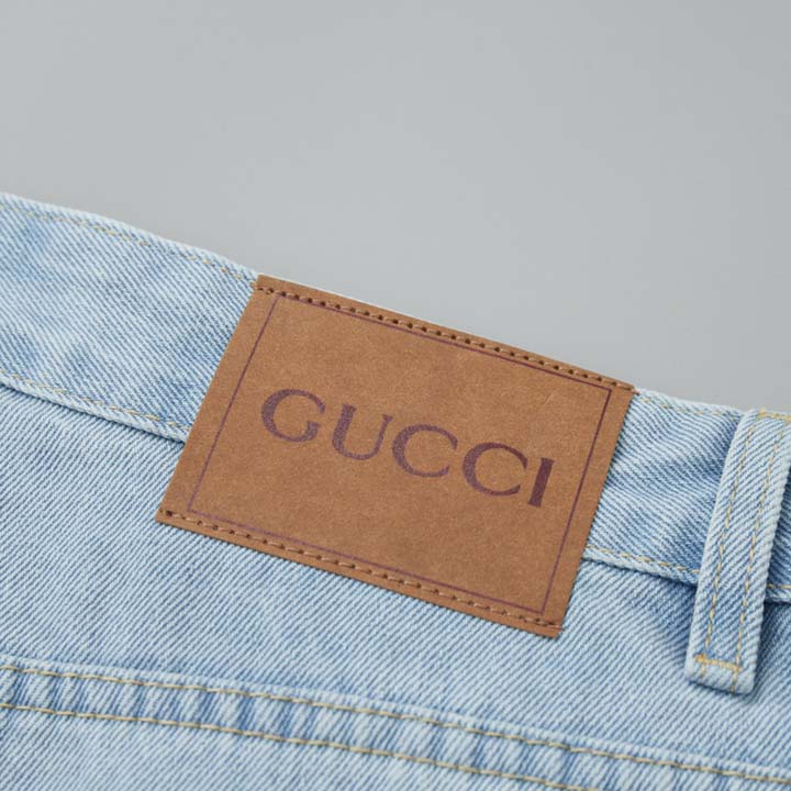Gucci Lasered Denim Shorts - DopestKickz