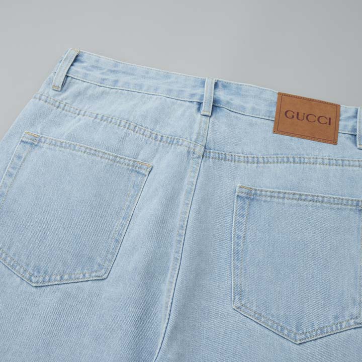 Gucci Lasered Denim Shorts - DopestKickz