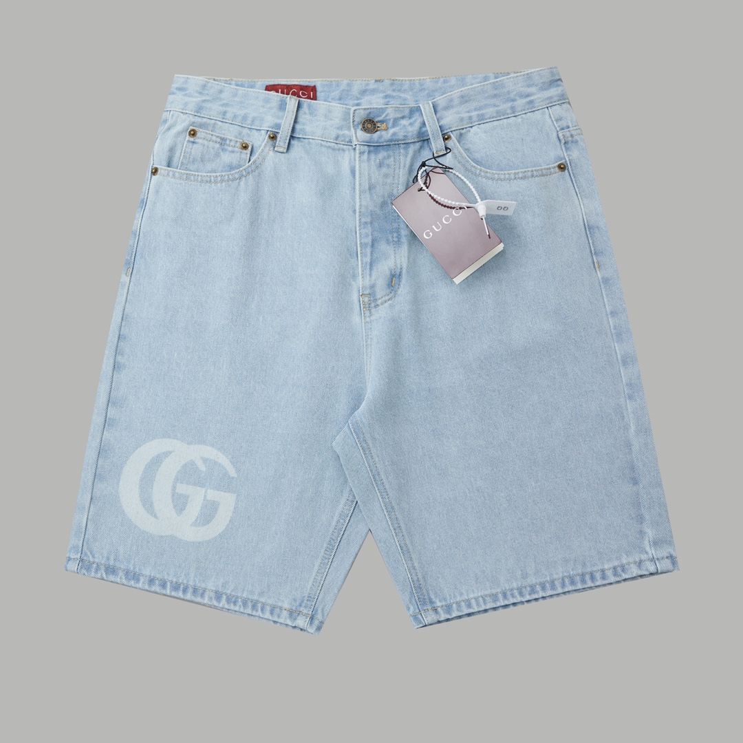 Gucci Lasered Denim Shorts - DopestKickz