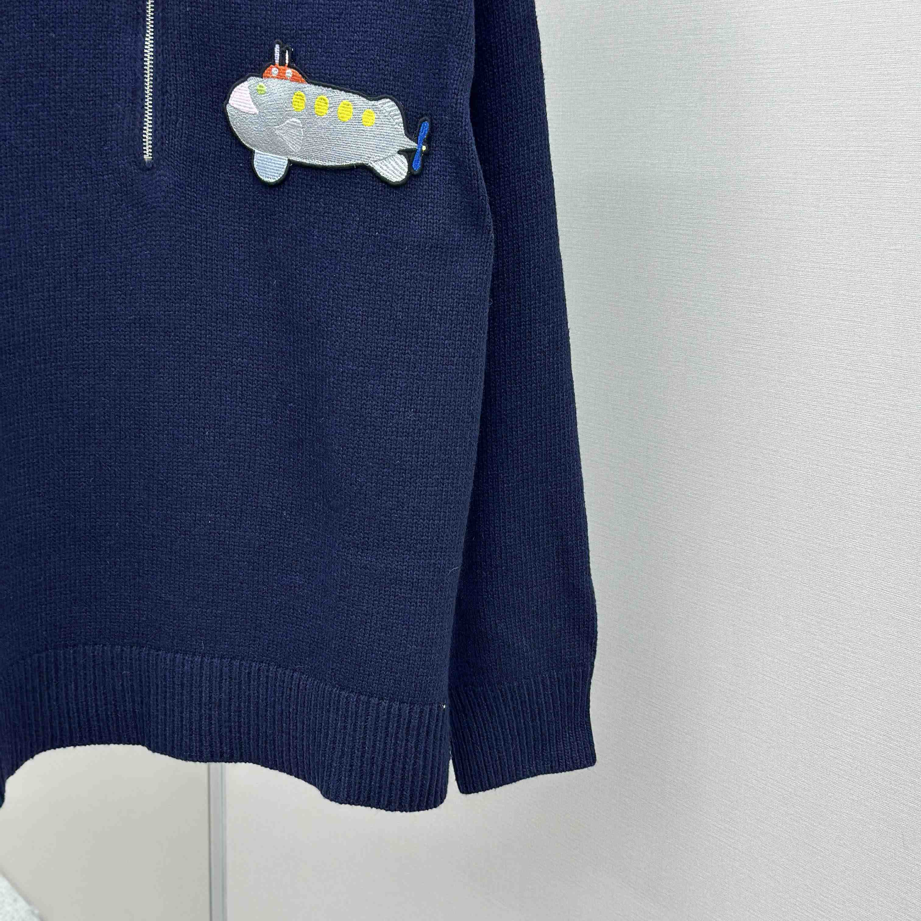 Loewe Zip-up sweater In Wool Blue - DopestKickz