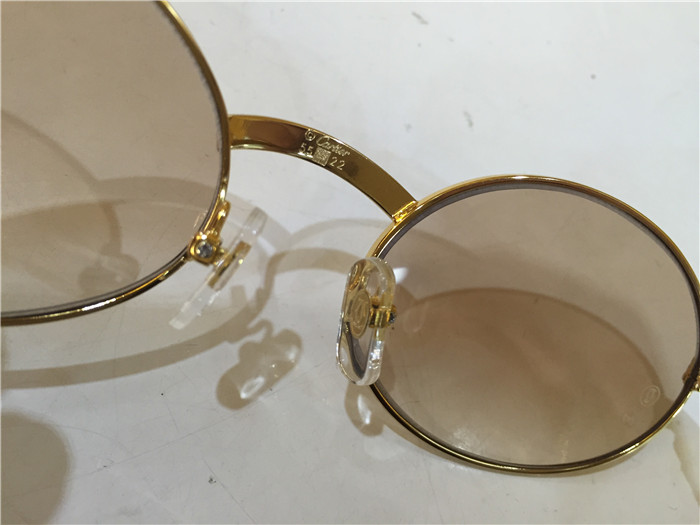 Cartier 7550178 55-22 White Curve Cattle Horn Sunglasses In Gold Brown - DopestKickz