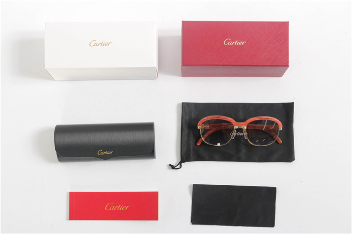 Cartier 1116679 Sunglasses In Gold Brown Gradient - DopestKickz