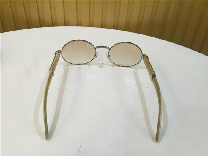 Cartier 7550178 55-22 White Curve Cattle Horn Sunglasses In Silver Brown - DopestKickz