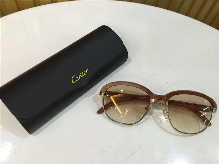 Cartier 1116679 Sunglasses In Silver Brown Gradient - DopestKickz