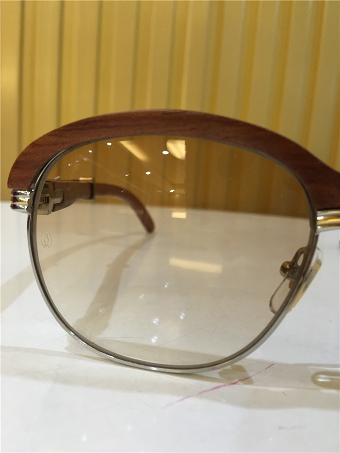Cartier 1116679 Sunglasses In Silver Brown Gradient - DopestKickz