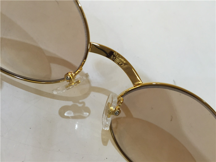 Cartier 7550178 55-22 Black Curve Cattle Horn Sunglasses In Gold Brown - DopestKickz