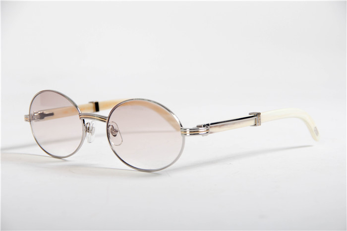 Cartier 7550178 57-22 White Curve Cattle  Horn  Sunglasses In  Gold Brown - DopestKickz