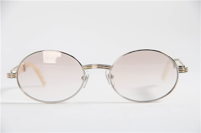 Cartier 7550178 57-22 White Curve Cattle  Horn  Sunglasses In  Gold Brown - DopestKickz